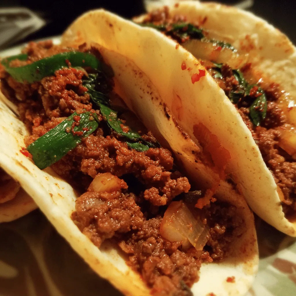 Korean BBQ Ground Beef Tacos