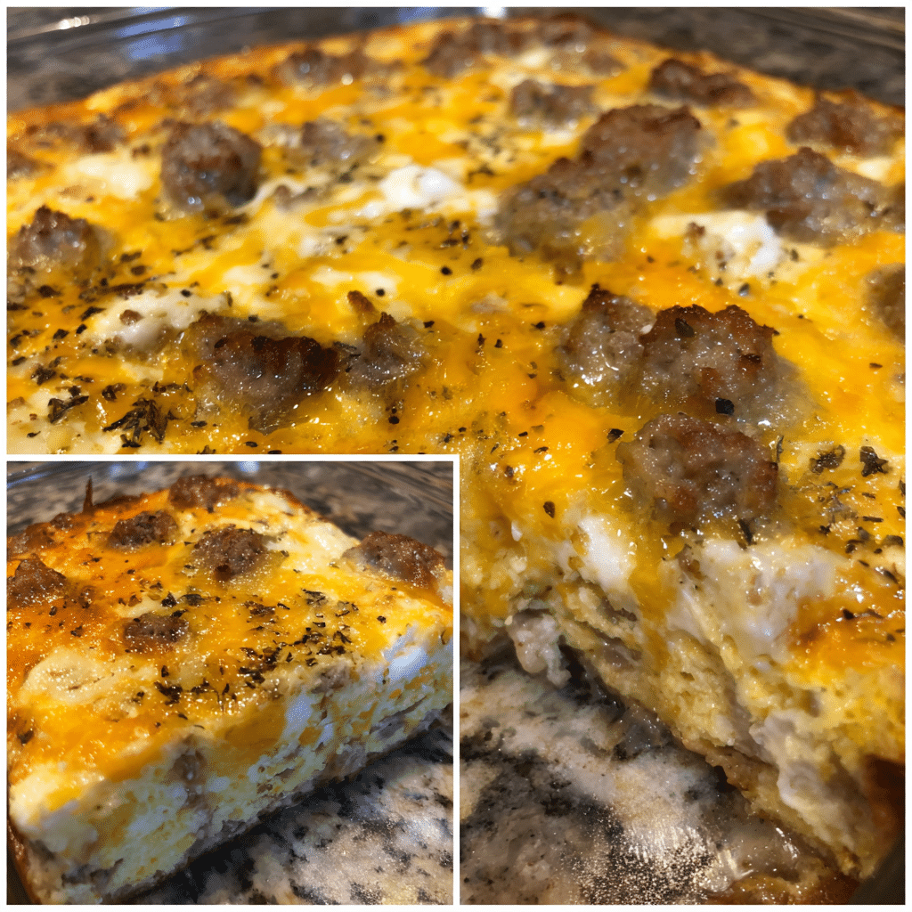 Low-Carb Sausage Breakfast Casserole (No Bread) blends eggs, sausage, and cheese into a hearty, lighter dish without bread.