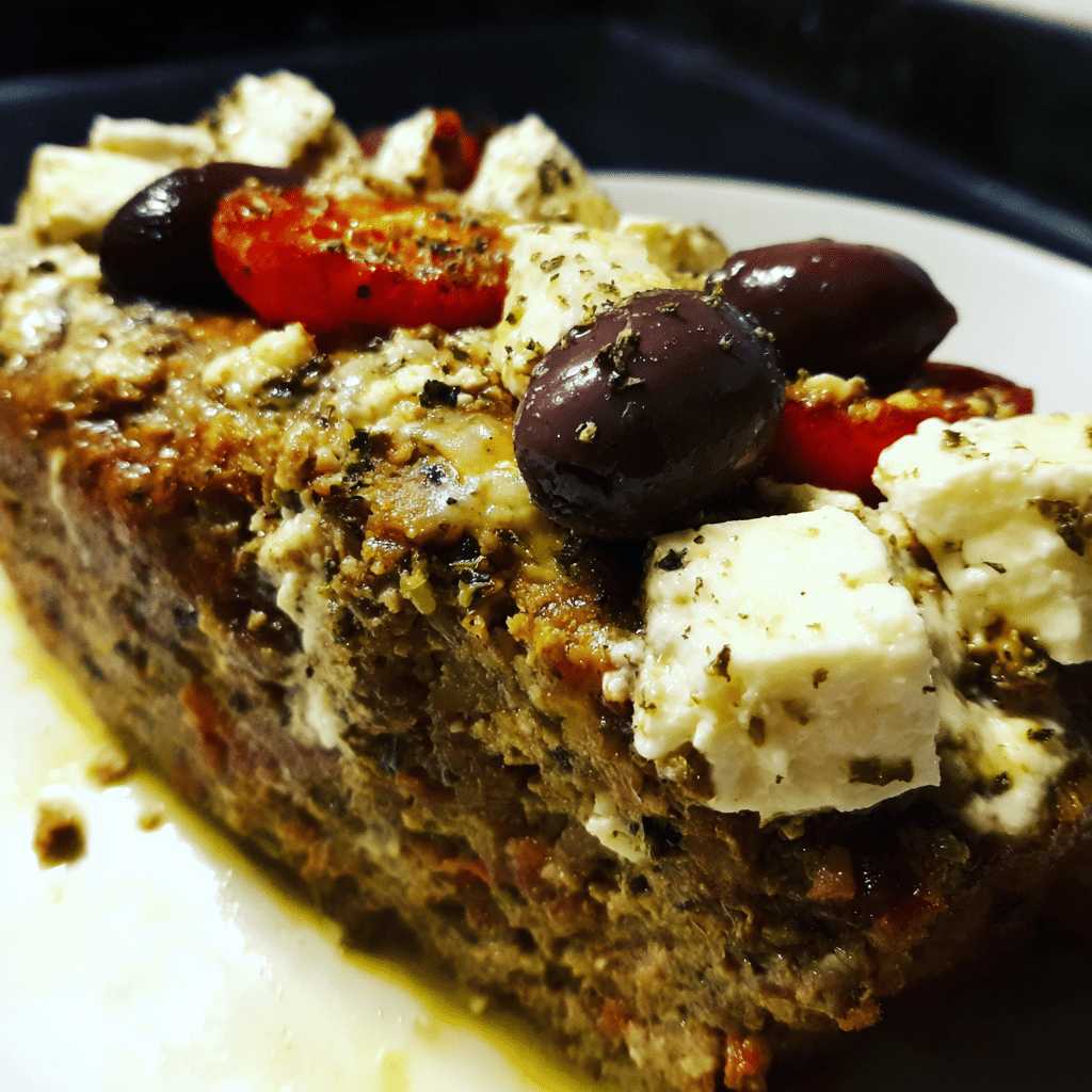 Mediterranean Meatloaf with Feta and Olives