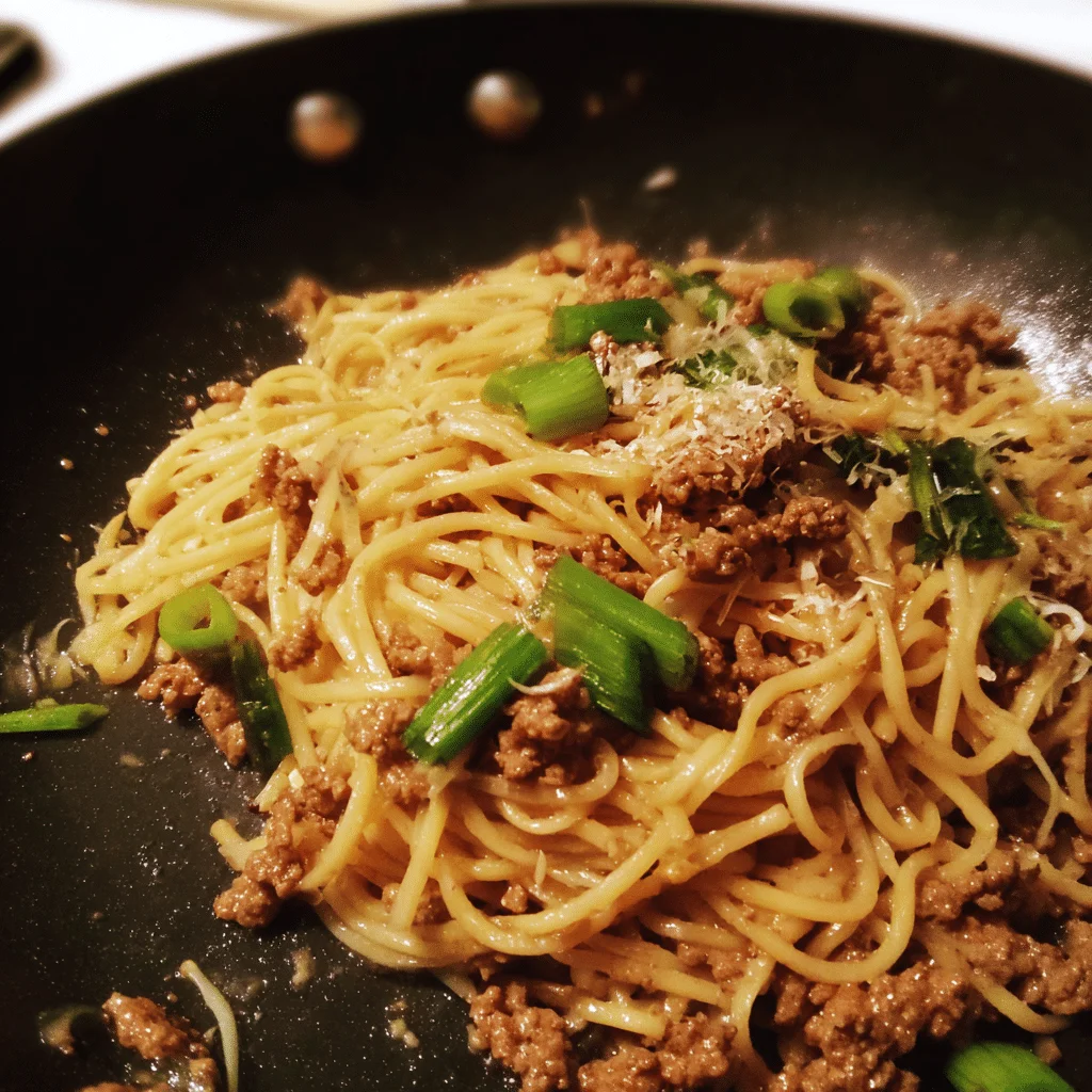 Mongolian Ground Beef Noodles feature beef, noodles, and savory sauce for a flavorful, Asian-inspired dish.
