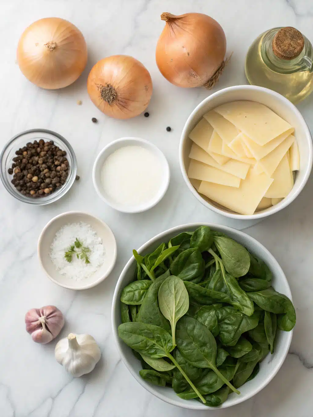 one pot creamy lasagna soup with spinach ingredients