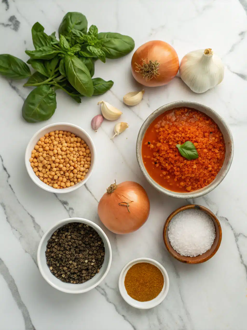 one pot vegetarian lasagna soup with lentils ingredients