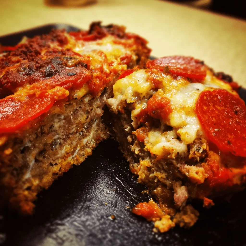 Pizza-Style Meatloaf with Pepperoni and Mozzarella blends beef with cheese and sauce for a pizza-inspired dish.