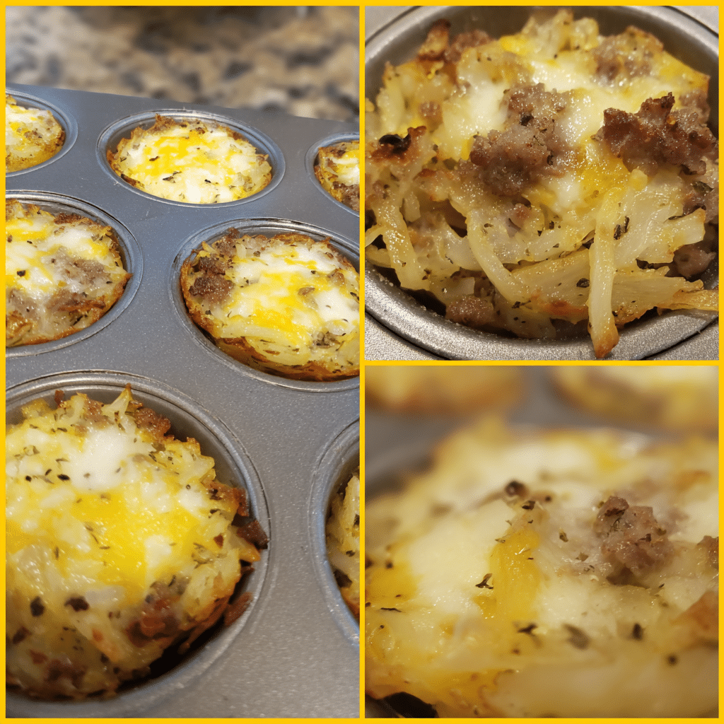 Sausage Hashbrown Breakfast Muffin Casserole combines eggs, sausage, and potatoes in muffin-sized portions for a portable meal.