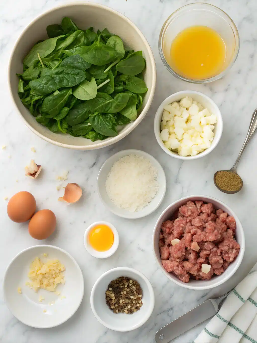 sausage spinach egg bake ingredients