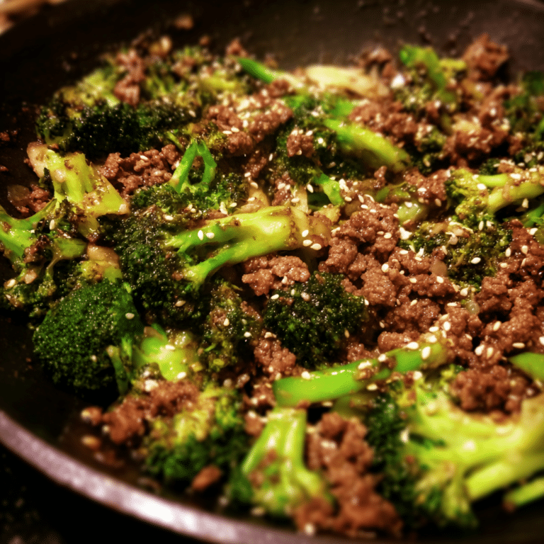 Skillet Ground Beef & Broccoli Stir-Fry blends savory beef, crisp broccoli, and a flavorful sauce in a quick stovetop dish.