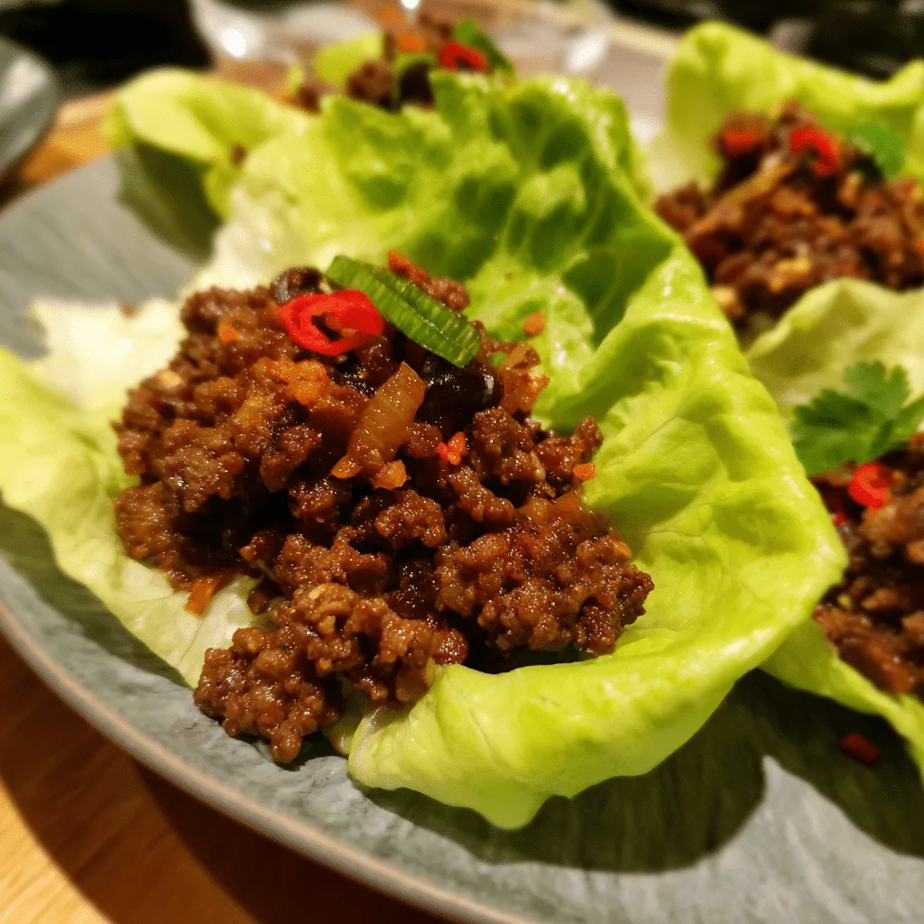 Spicy Szechuan Ground Beef Lettuce Wraps