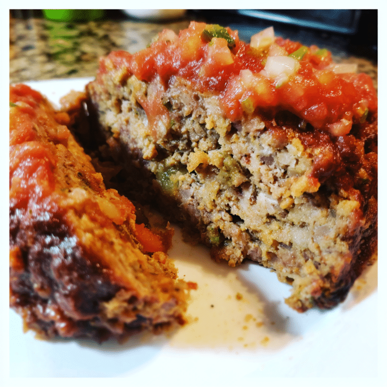 Taco-Style Meatloaf with Salsa blends beef, spices, and salsa for a bold, Tex-Mex inspired variation.
