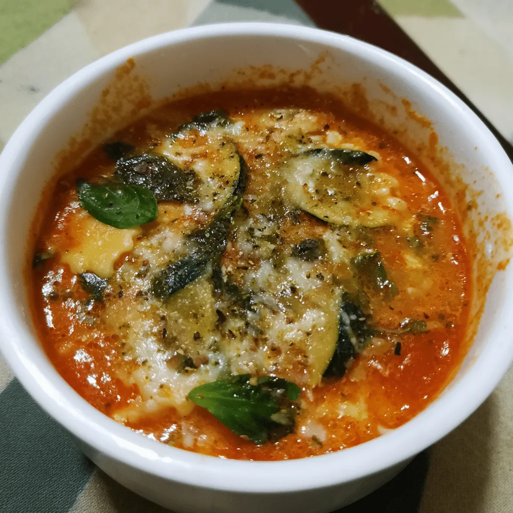 Vegetarian Lasagna Soup with Zucchini and Spinach offers fresh flavors with tender vegetables, pasta, and tomato broth for a wholesome meat-free meal.