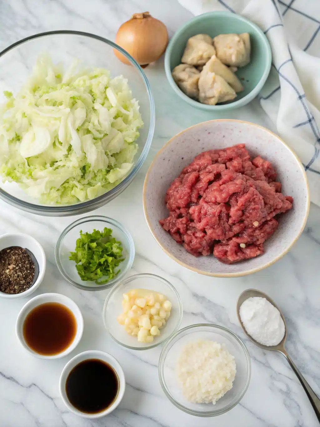 asian ground beef dumplings ingredients
