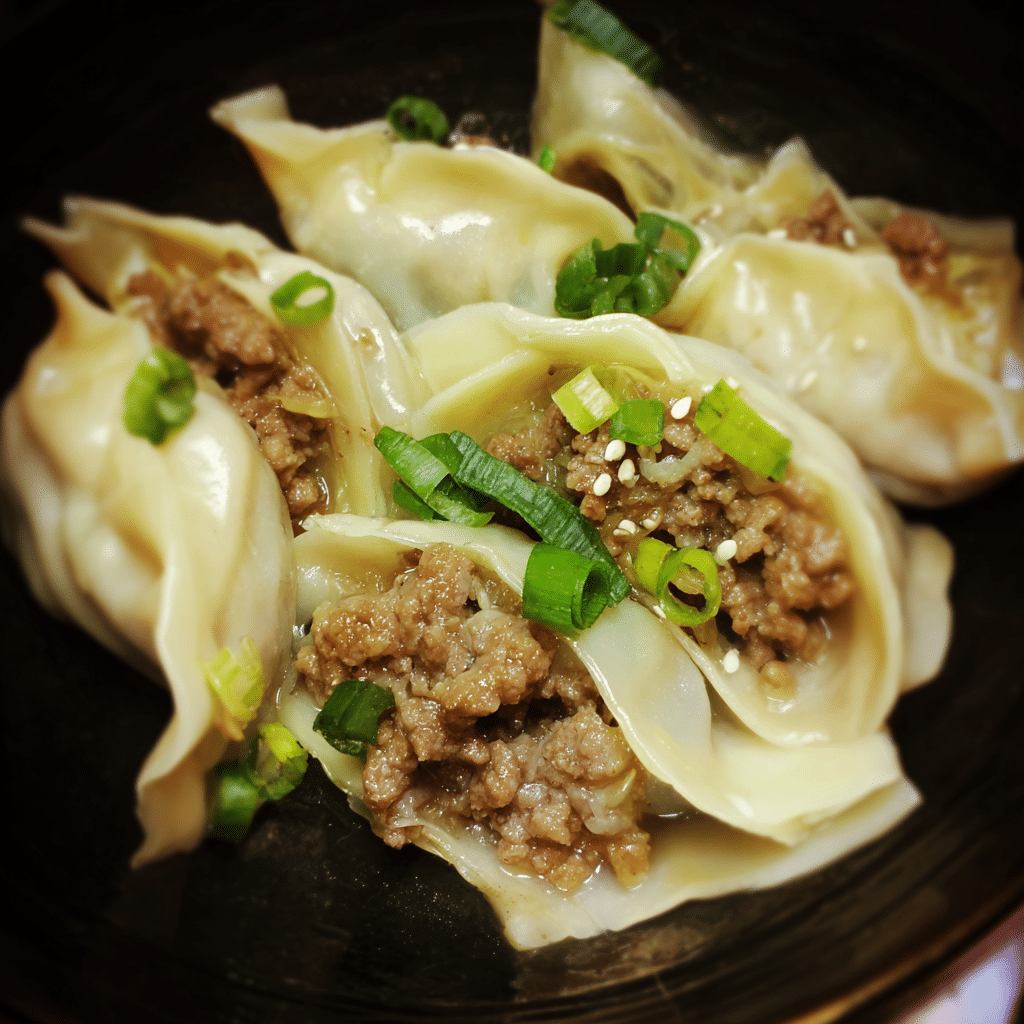Asian Ground Beef Dumplings, juicy and savory