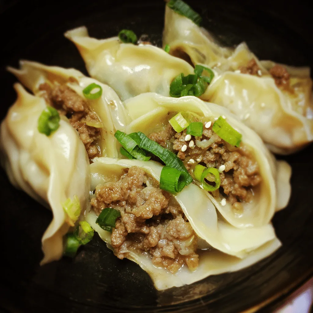 Asian Ground Beef Dumplings, juicy and savory