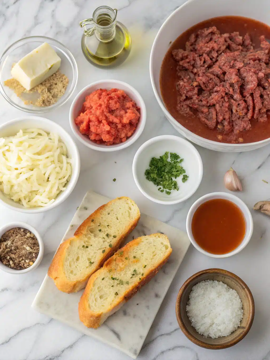 baked lasagna soup with garlic bread topping ingredients