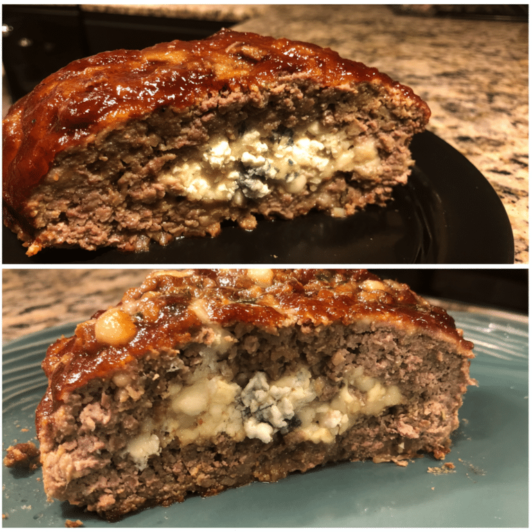 Blue Cheese Stuffed Meatloaf, bold and savory