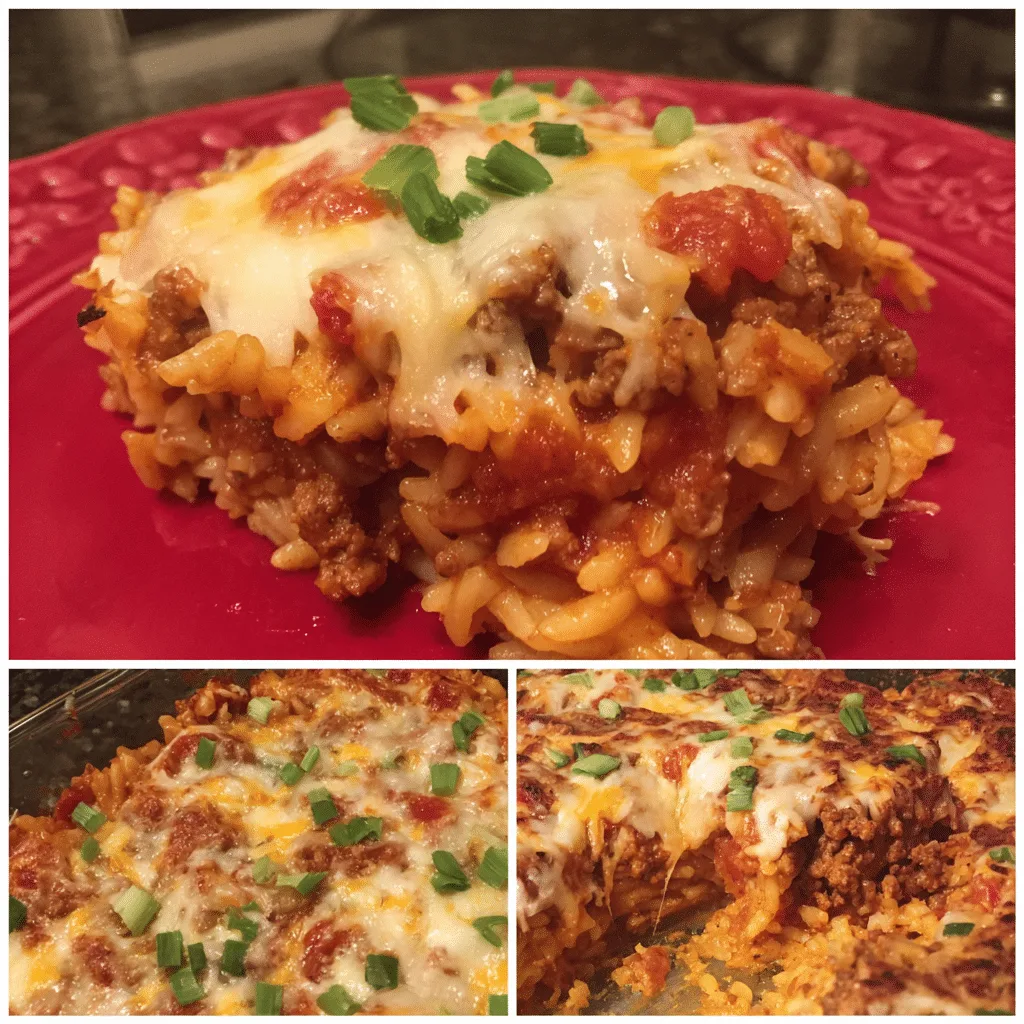 Cheesy Ground Beef Orzo Casserole, creamy and cozy
