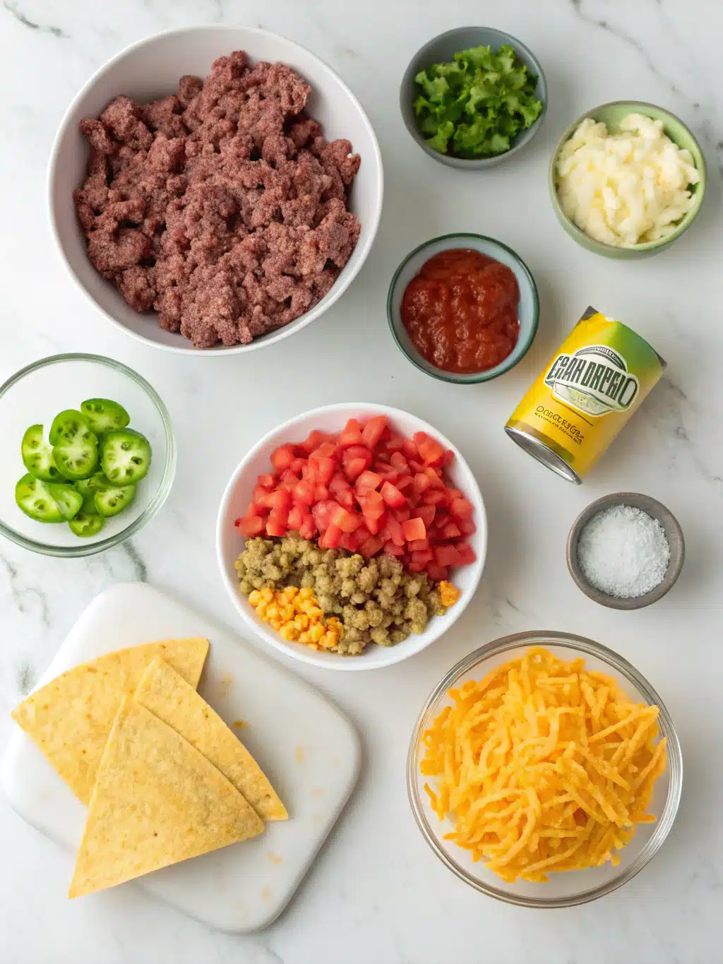 cheesy ground beef taco bake ingredients
