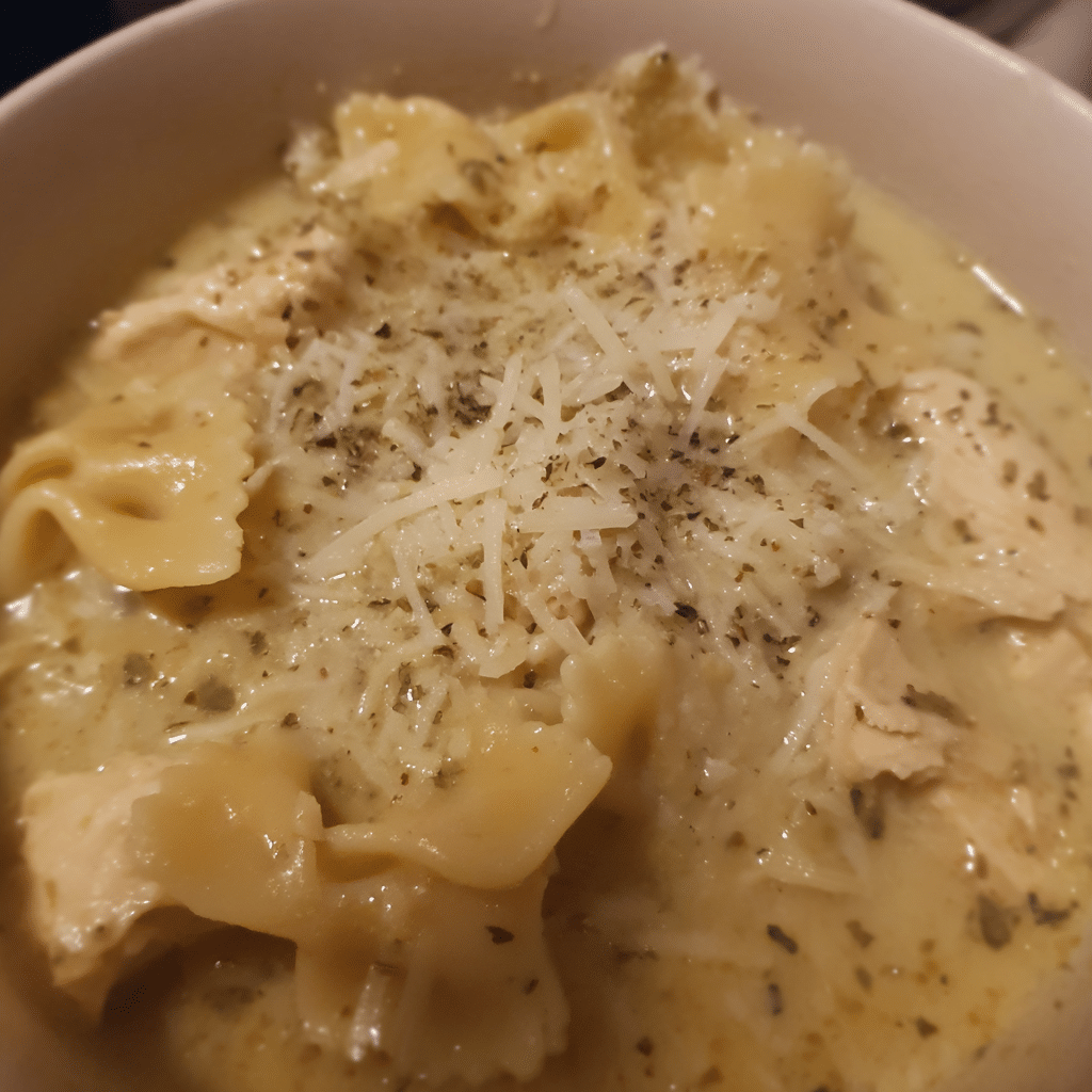 Chicken Alfredo Lasagna Soup, rich and creamy