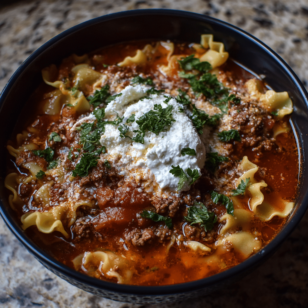 Christmas Lasagna Soup, festive and comforting