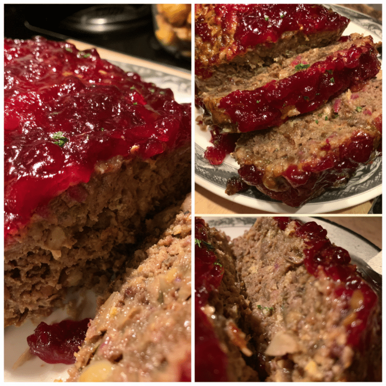 Christmas Meatloaf with Cranberry Glaze, sweet and savory