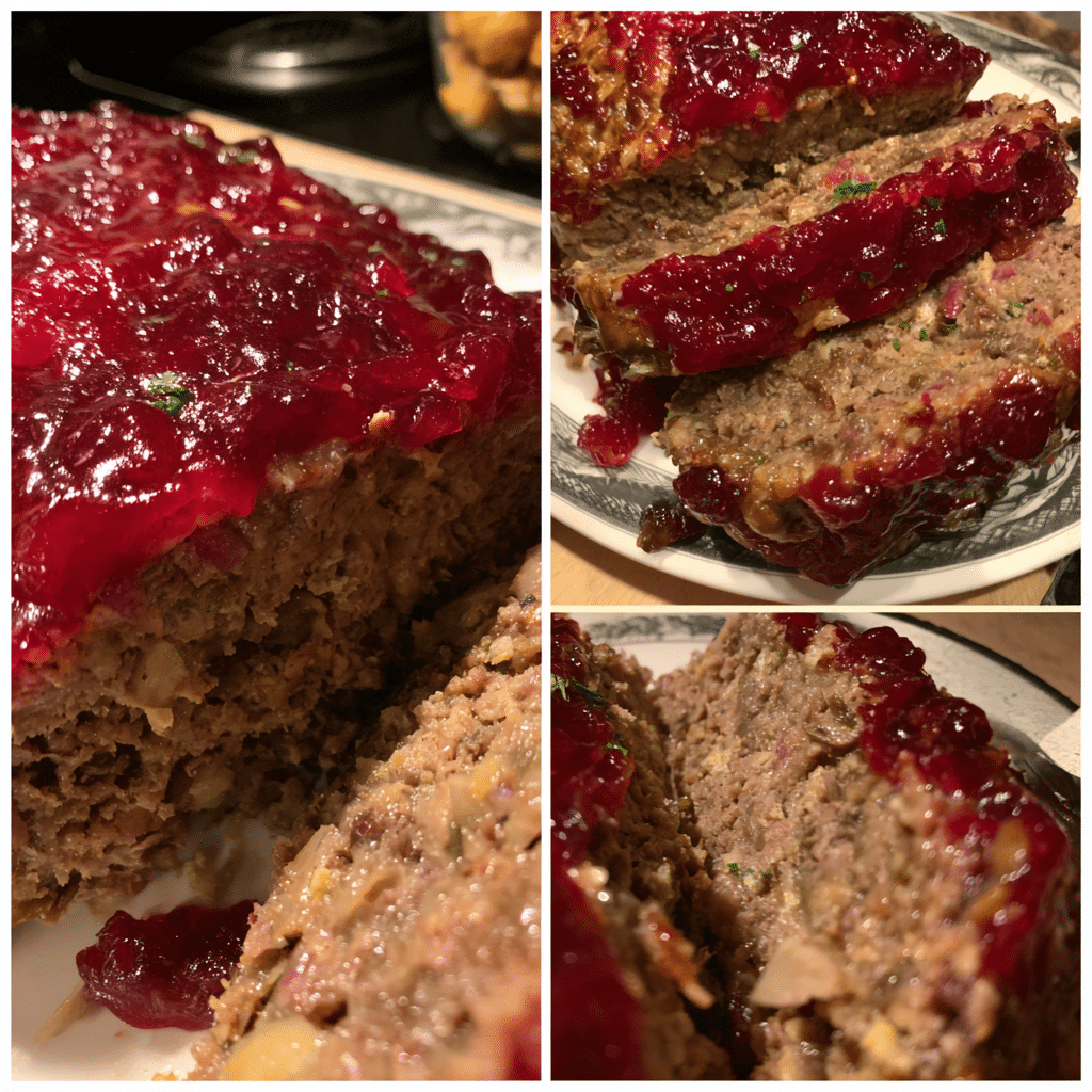 Christmas Meatloaf with Cranberry Glaze, sweet and savory
