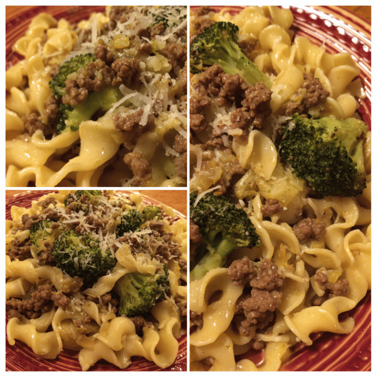 Ground Beef and Broccoli Pasta, creamy and hearty