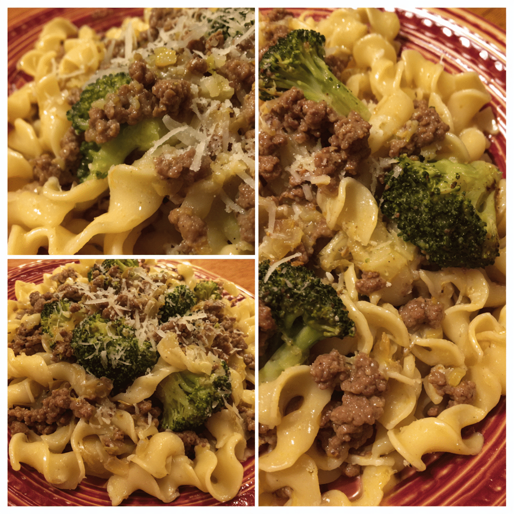 Ground Beef and Broccoli Pasta, creamy and hearty