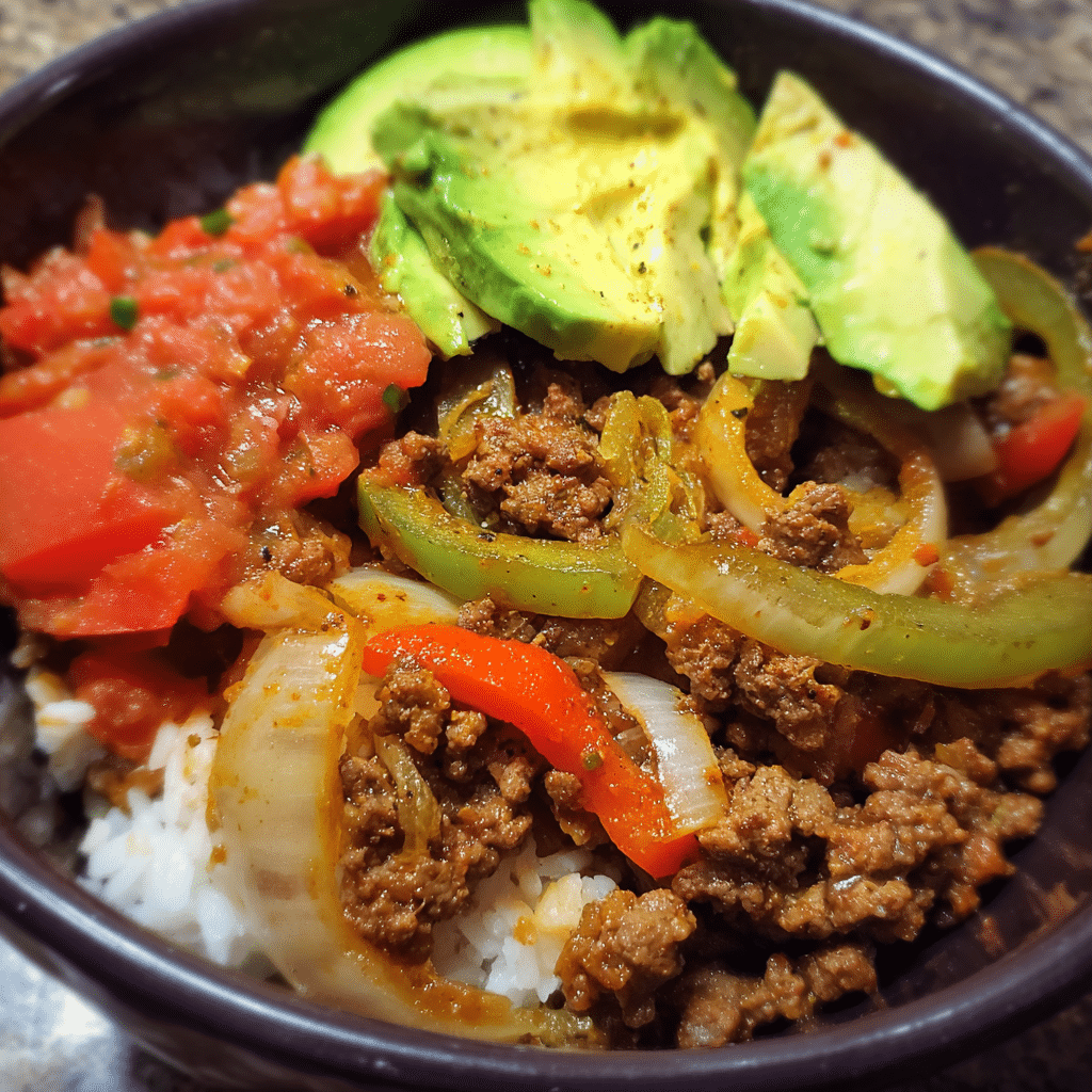 Ground Beef Fajita Bowls