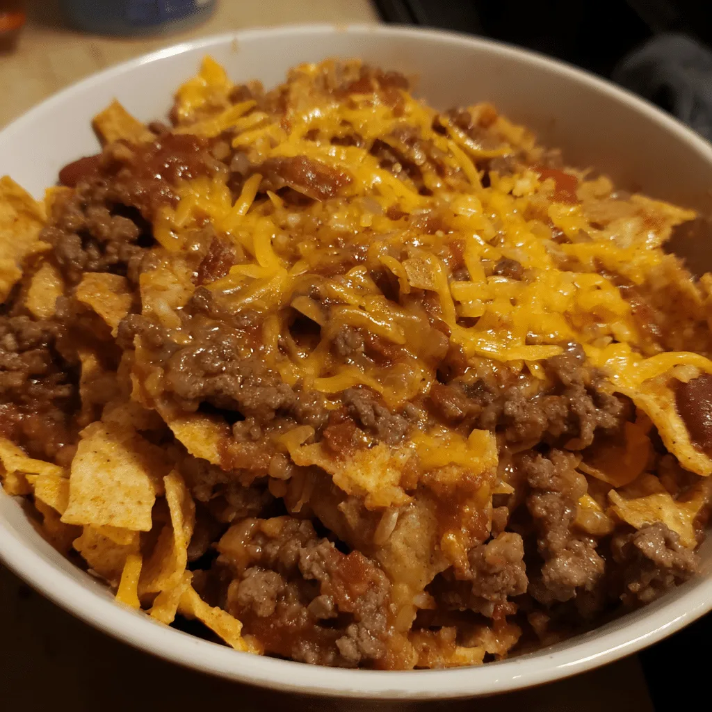 Ground Beef Frito Pie, crunchy and bold