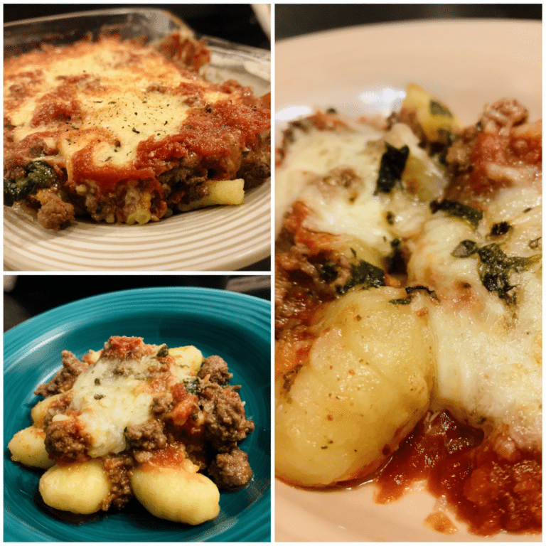 Ground Beef Gnocchi Bake, soft and cheesy