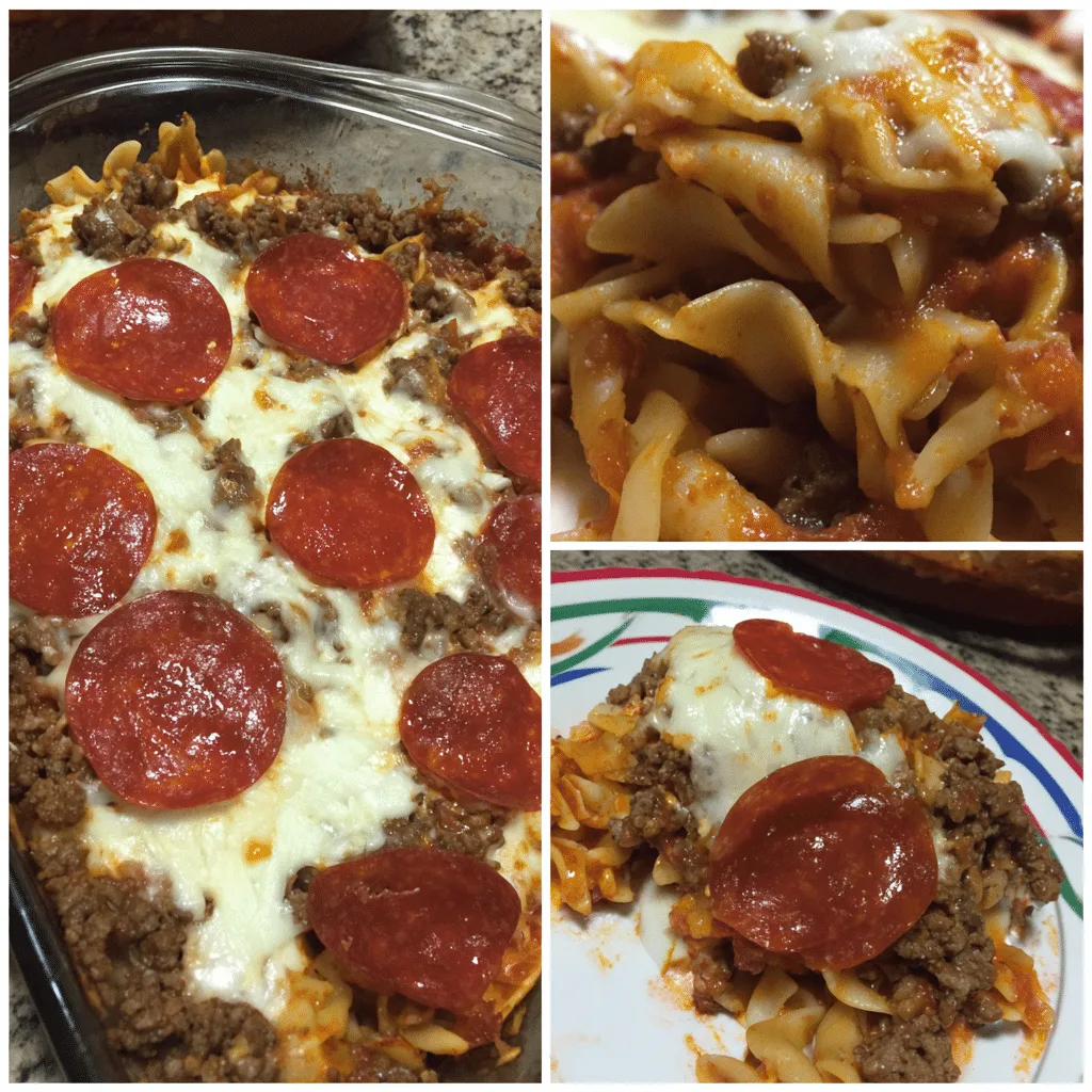 Ground Beef Pizza Casserole, cheesy and fun