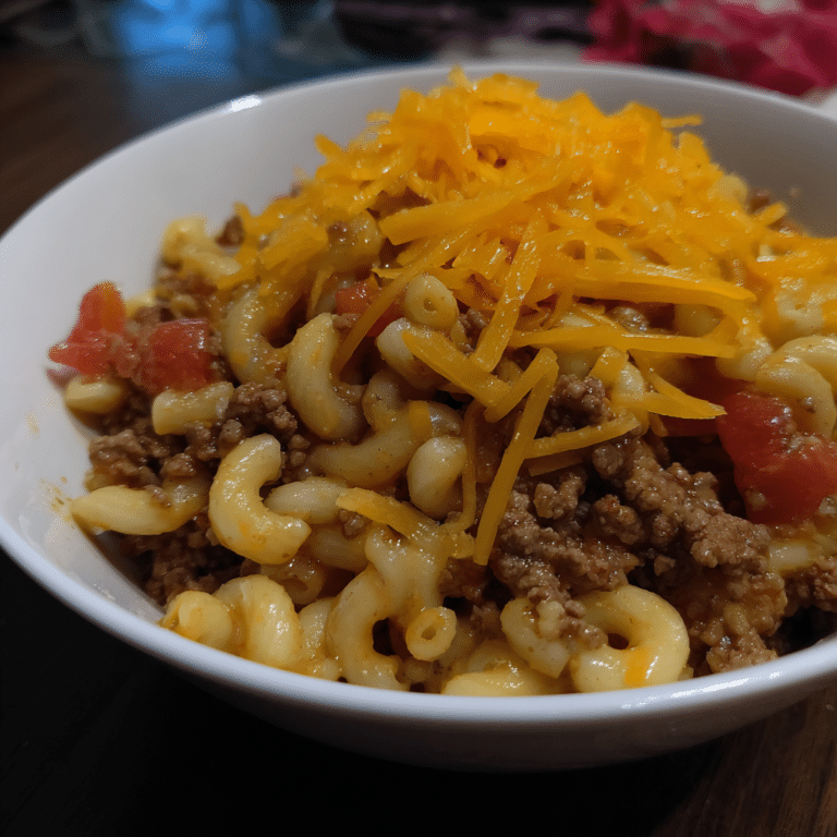Ground Beef Taco Mac, spicy and cheesy