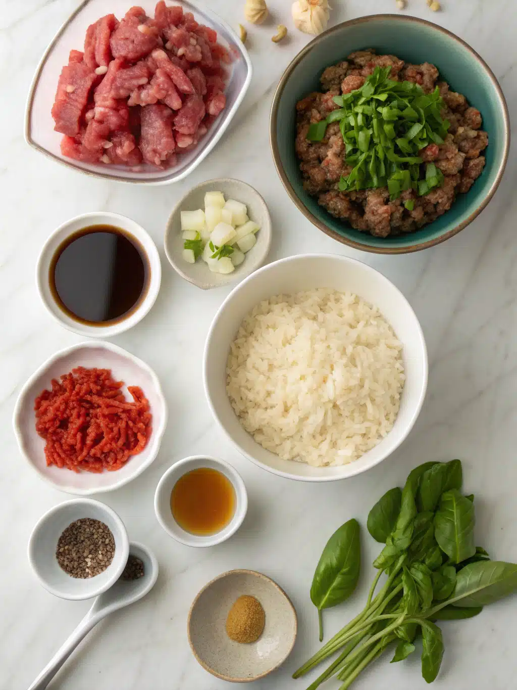 ground beef thai basil fried rice ingredients