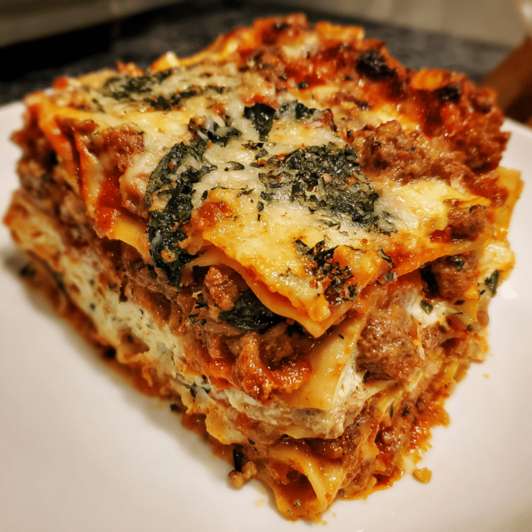 Holiday Lasagna with Sausage, rich and festive