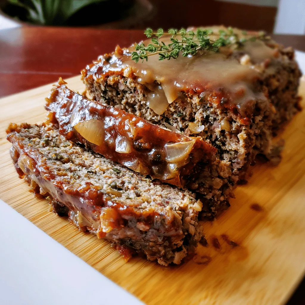 Homestyle Meatloaf with Herb Gravy, classic and savory