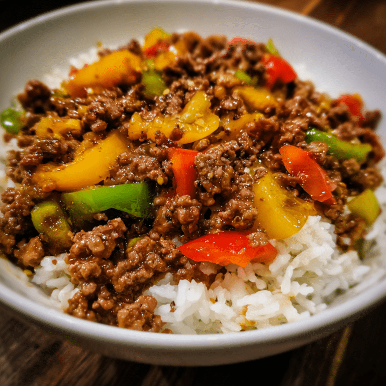 Honey Garlic Ground Beef Stir Fry, sticky and delicious