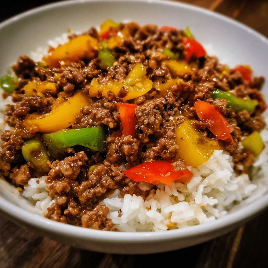 Honey Garlic Ground Beef Stir Fry, sticky and delicious