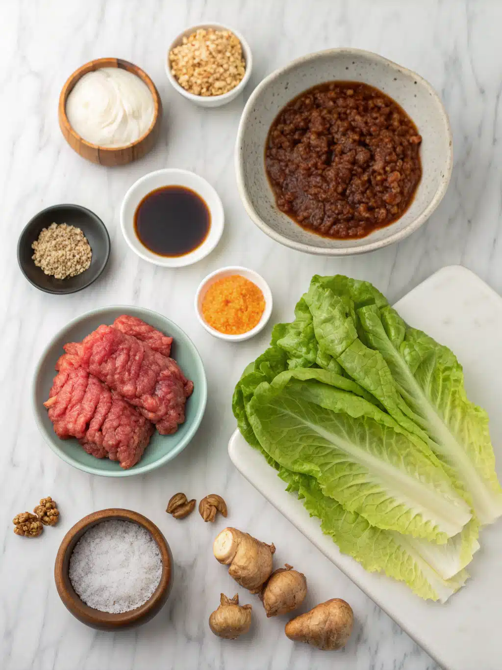 korean bbq ground beef lettuce wraps ingredients