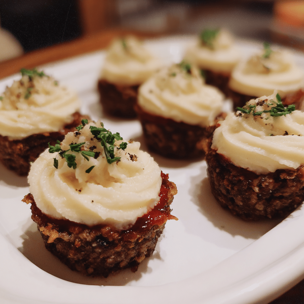 Meatloaf Cupcakes with Mashed Potato Frosting, fun and comforting