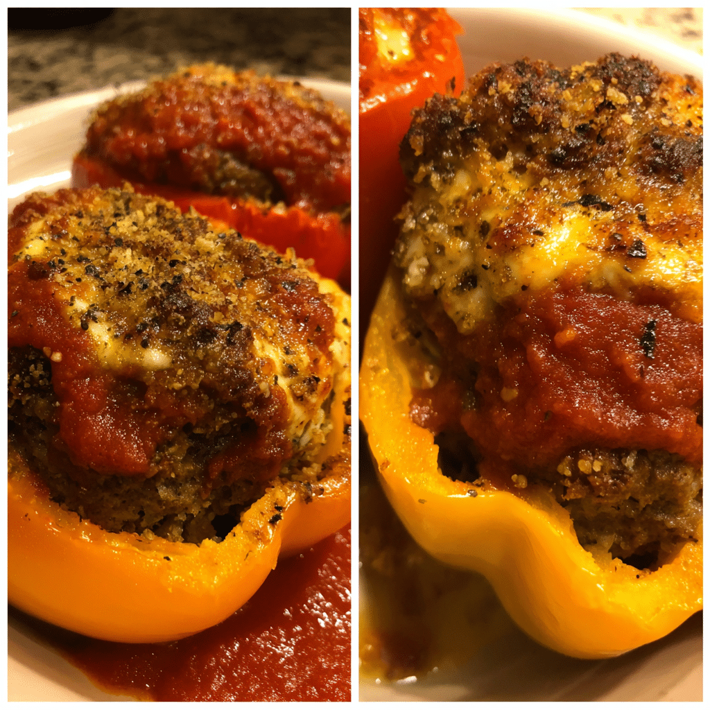 Meatloaf Stuffed Peppers, hearty and colorful