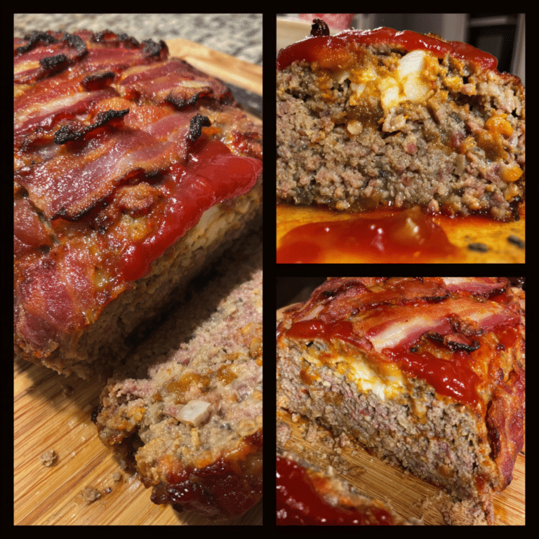 Meatloaf with Bacon Bits, smoky and hearty