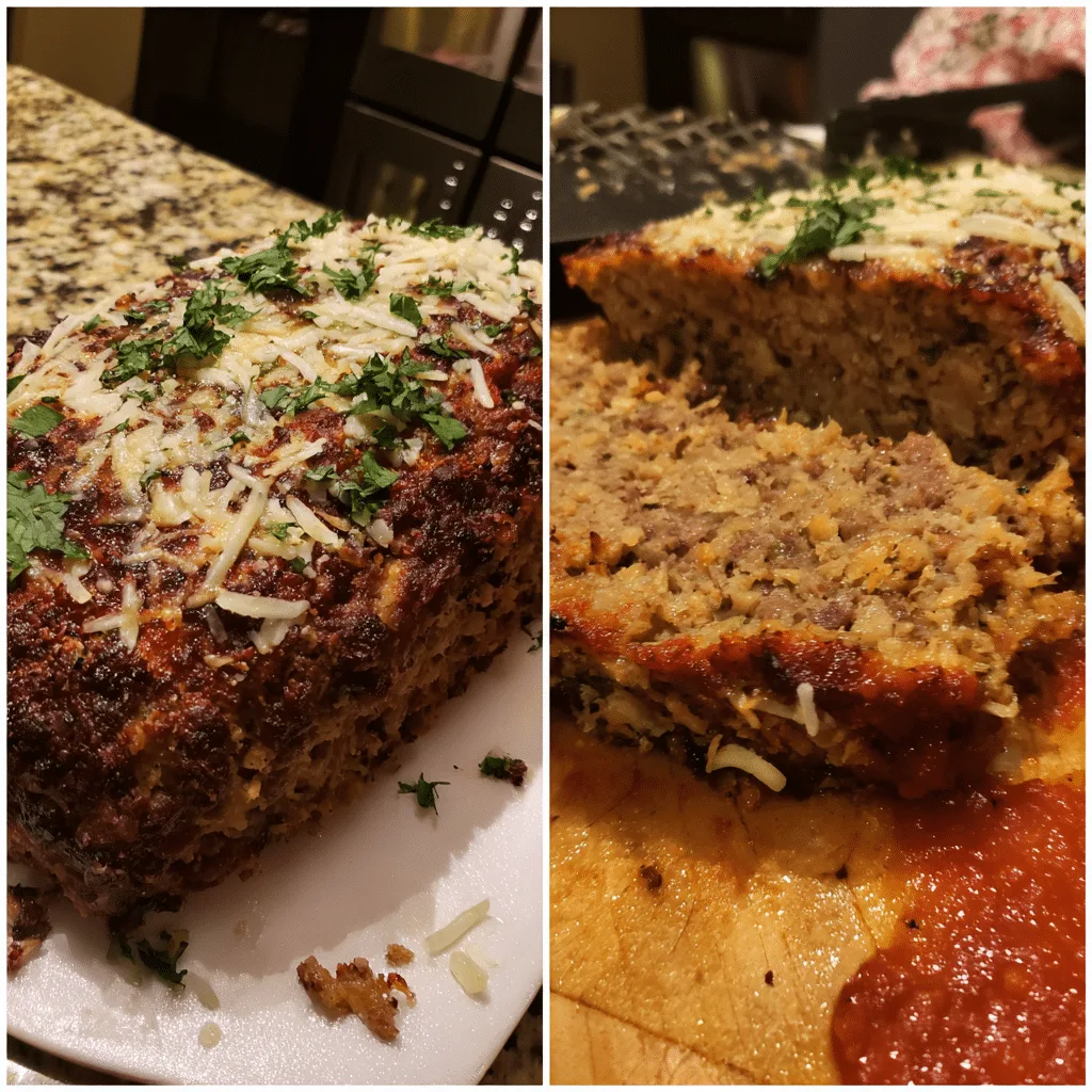 Meatloaf with Parmesan Crust, cheesy and crispy