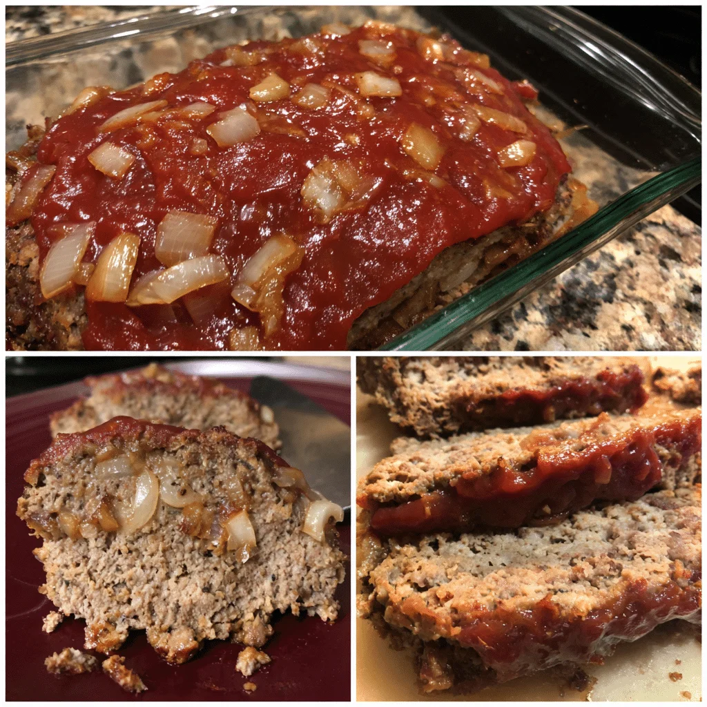 Meatloaf with Sweet Onion Sauce, savory and smooth