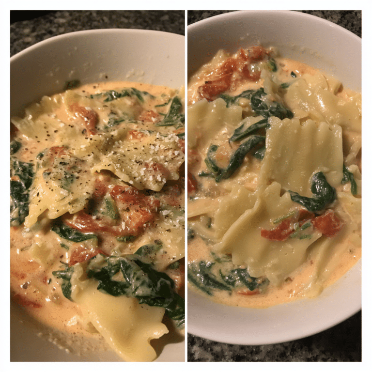 One-Pot Creamy Spinach Lasagna Soup, rich and convenient