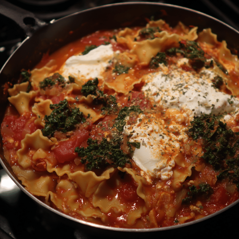 One-Pot Lasagna Soup with Ricotta and Kale, creamy and wholesome