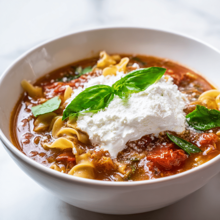 One-Pot Lasagna Soup with Roasted Tomatoes, bold and aromatic