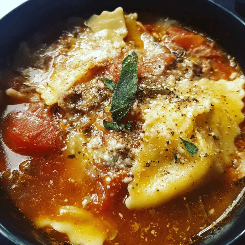 One-Pot Roasted Garlic Lasagna Soup, aromatic and cozy
