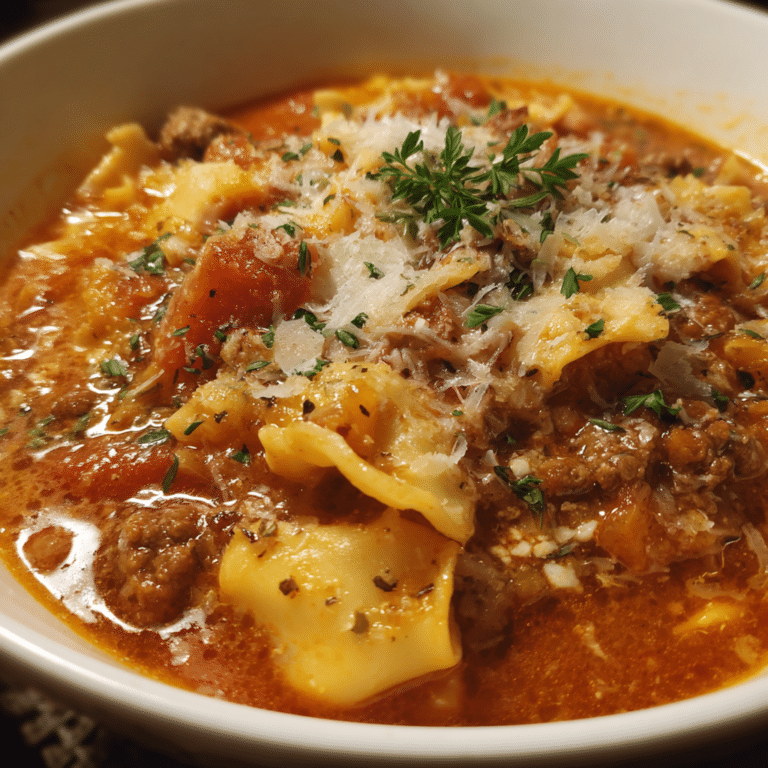 Roasted Garlic Lasagna Soup, aromatic and rich