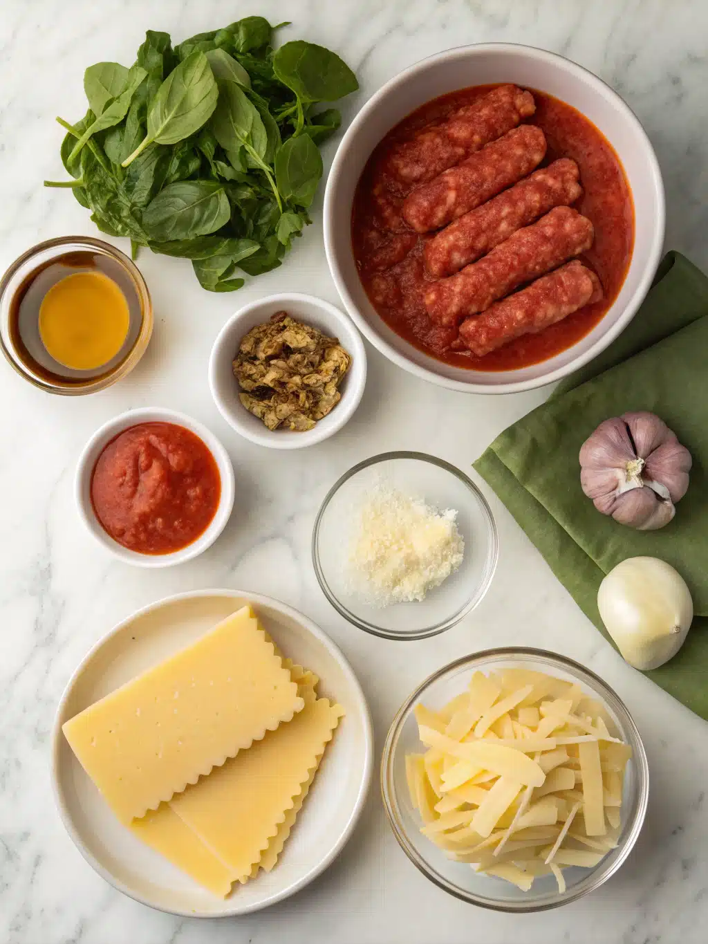 sausage and spinach lasagna soup ingredients