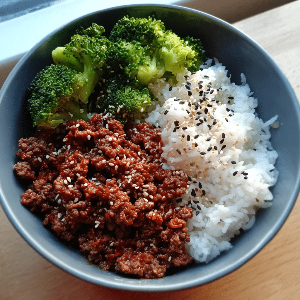 Sesame Ground Beef Rice Bowl, nutty and comforting