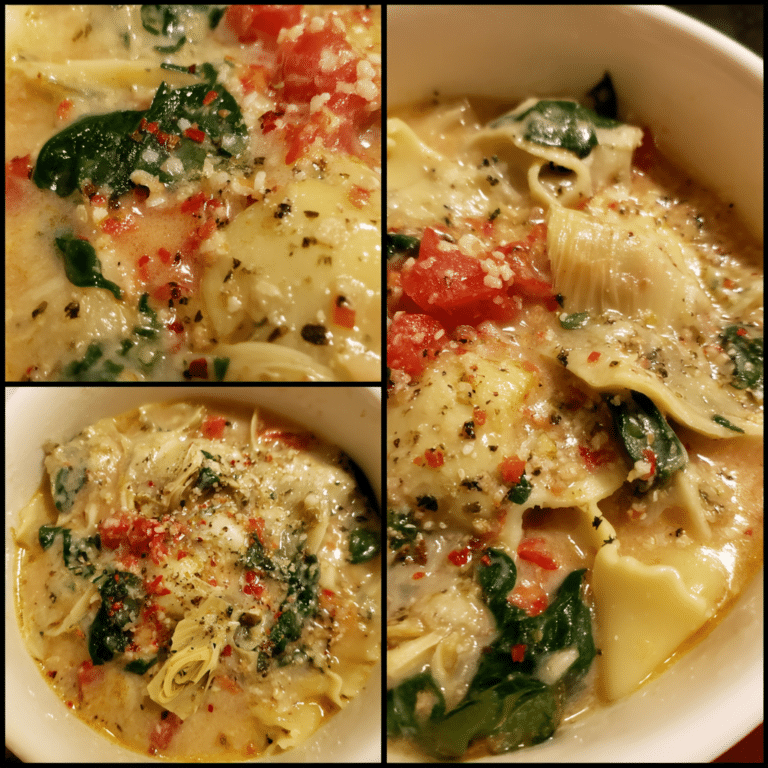 Spinach and Artichoke Lasagna Soup, creamy and veggie-packed